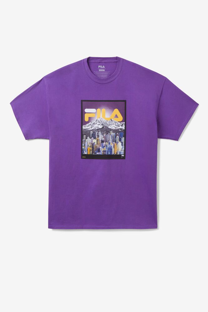 Fila T-Shirt Mens Purple - Purple Mountain - Philippines 6218375-ZB